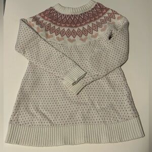 Cynthia Rowley White and Pink Patterned Sweater Girls Size 6